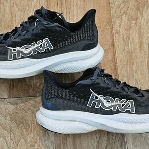 HOKA Mach 6 Black and White Running Shoes